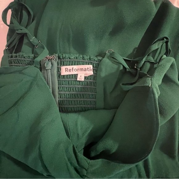 Reformation Emersyn Dress in Emerald - Picture 7 of 9